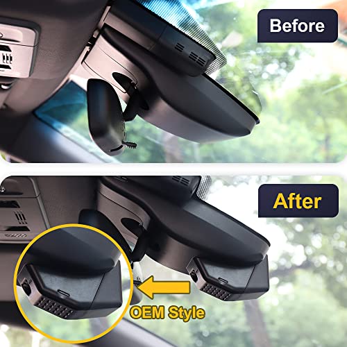 Fitcamx Front 2K+Rear 1080P Dash Cam Adapts for Toyota Highlander 2020-2026 & Highlander Hybrid (Gen4/UX70), OEM Style, Dual HD Video, WiFi & APP, Loop Recording, G-Sensor, Easy to Set, 64GB Card - style: Front 2K+Rear 1080P