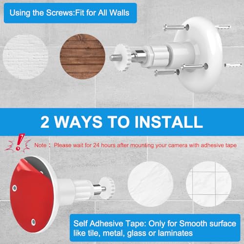 1 Pack Adhesive Ring Camera Mount Stick Up Mount Holder - color: White, size: 1 Pack