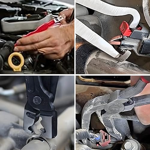 4 Pieces Electrical Disconnect Pliers, Electrical Connector Separator Plier, Automotive Hose Clamp Pliers Removal Tool, Fuel Line Disconnect Tool, Push Tab Plugs Style for Car - style: Black 4PCS