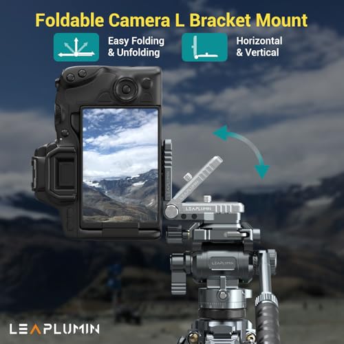 Foldable DSLR Camera L Bracket,Lightweight Camera L Bracket Vertical Horizontal Switching Tripod Quick Release Plate Compatible with Canon Nikon Sony DJI Osmo Ronin Zhiyun Stabilizer Tripod - color: Gray-L Bracket