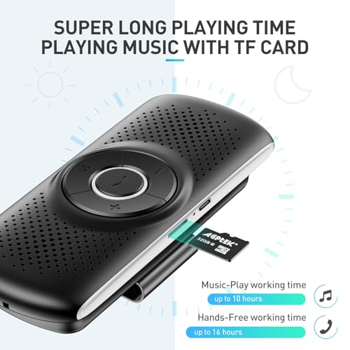 AGPTEK Car Speaker with Bluetooth 5.3, Hands Free Phone Kit for Calls, GPS - color: Black