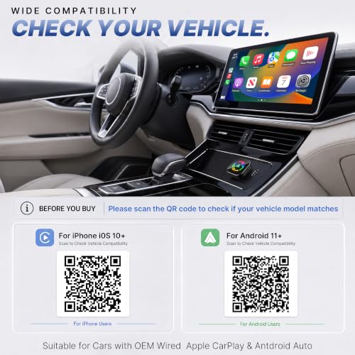 2-in1 Wireless CarPlay Adapter for Apple CarPlay & Android Auto - color: Multicolor