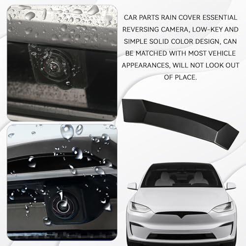 Upgraded Backup Camera Rain Shield for Cars, Silicone Rear View Covers, Wider Longer Design Blocks Water Drops, Clear Reverse Image Guard, Self Adhesive Vehicle Exterior Accessories (Black) - color: Black