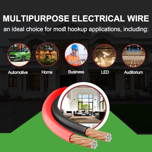 TYUMEN 18 Gauge Wire 100FT, 18/2 AWG Red Black Hookup Electrical Wire LED Strips Extension Cord 12V/24V DC Cable, 18AWG 2 Conductors Flexible Wire for LED Ribbon Lamp Tape Lighting - size: 100 Feet