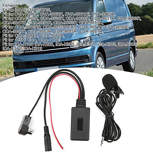 POCREATION Stable Data, Ai Net Bluetooth Bluetooth 5.0 Aux Cable Adapter with Microphone Handsfree Fit, for Cda 9857 Cda 9886 Cda 117