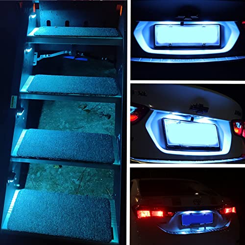 Ice Blue LED License Plate Light, 12V-24V Waterproof Lamp Taillight, 4PCS - color: Ice Blue, size: 4pcs LED license plate light