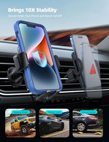 Lamicall 2026 Wider Clamp & Metal Hook Car Phone Holder Vent Accessories - color: Black