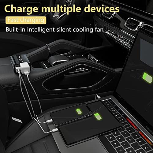 150W Power Inverters for Vehicles 12V DC to 110V AC Car Plug Adapter Outlet - color: Black