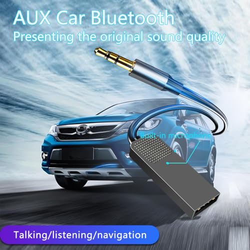 Aux Bluetooth Adapter 5.3 with Built-in Microphone Receiver - size: T07