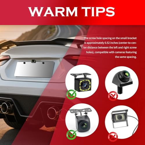 2PCS Car Backup Camera License Plate Mount,170° Adjustable Car License Plate Camera Mount No Drilling Required,Non-damaging Cars Back Up Cameras Licenses Plates Mounts