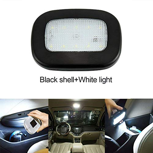 MASO Car Interior Dome Light 10LED Ceiling Roof Lamp 12V USB Rechargeable Reading Lights for Trailer/Van/Yacht/Boat/Caravan(Black+White)