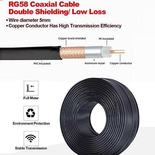 3FT RG58 SMA Male to Female Antenna Extension Cable Jumper Wire - color: SMA Cable, size: 3FT