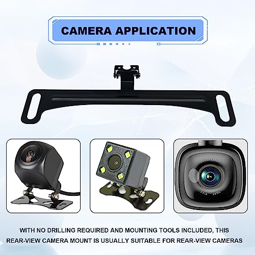 Universal Car Rear View License Plate Bracket - Mirror Mounted Rearview Camera Kit - Reverse Camera Installation Holder