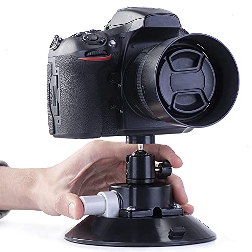 IMT 6" Suction Cup Camera Mount with 360 Ball Head, Air Pump Vacuum Suction Mount for Action Camera/DSLR/Camcorders/Phone, Camera Holder on Windshield/Window/Dashboard/Boats - size: 6"