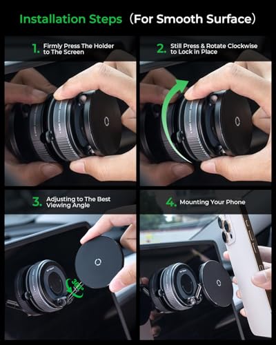 【Upgraded】for 15W MagSafe Car Mount Phone Charger w/ 3.3' USB-C Cable