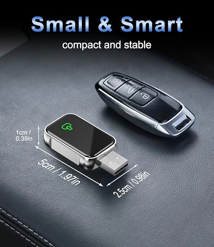 Wireless CarPlay Adapter for Apple iPhone & Android Auto - 2-in-1 Fast & Stable Mini CarPlay Adapter Convert Wired to Wireless, Plug & Play, Auto-Connect, No Delay, BT 5.4, 2.4G/5G WiFi - color: Silver