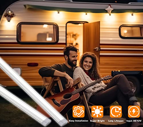 RV Interior LED Light Bar DC 12V 15" Strip Light Fixture, Daylight, 4Pack