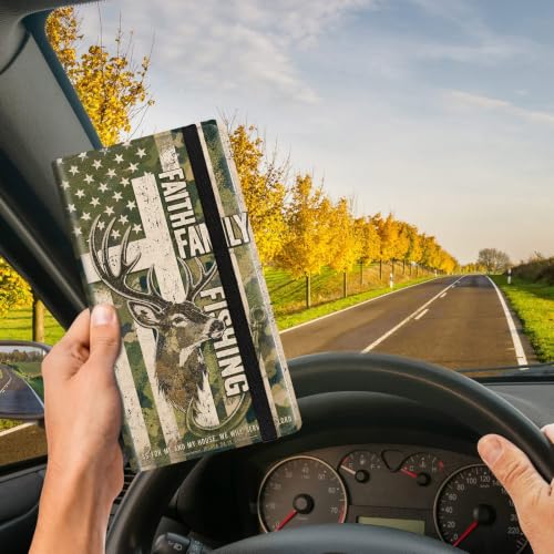Car Registration and Insurance Card Holder Wallet, Deer Hunting Fishing Faith Vehicle Document Organizer for Glove Box, Auto License & ID Card Holder Case, Slim Multi-Slot Car Paper Organizer - color: Deer Hunting Fishing Faith
