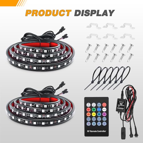 GOOACC RGB Truck Bed Light Strip 2PCS 60" 180 LEDs Neon Accent Lighting