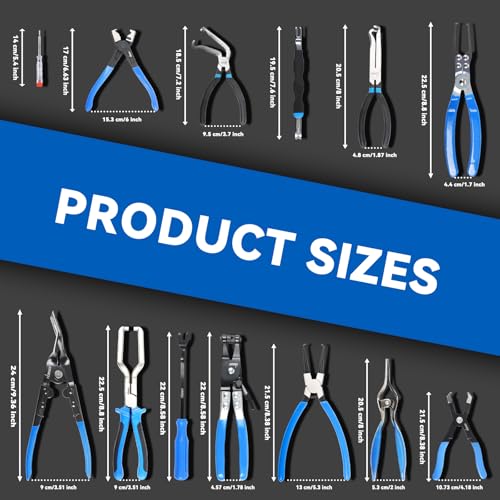 DISEN Automotive Electrical Disconnect Pliers Set 13PCS - color: Blue-13pc
