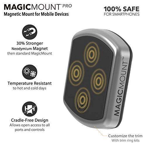 Scosche MWPDB MagicMount Pro Magnetic Car Phone Holder - Strong Magnet Mount for iPhone and Android - Secure Magnetic Mount for Car Window/Dash - Universal 360° Adjustable Mobile Cell Holder - size: 1 Pack, style: Window / Dash Suction
