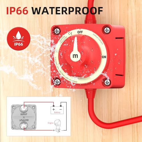 Battery Disconnect Switch 12V 48V Marine Battery Cut Off Switch 300A Heavy Duty Ignition Protected On/Off Battery Kill Switch for Car Boat RV ATV UTV Vehicles - color: 300A On-Off