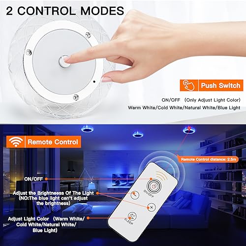 BlueFire RV Interior Light, 600LM LED Ceiling Dome Light with Remote - color: 5 Pack