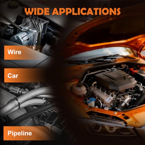 Silicone Fuel Line & Wire Heat Shield Sleeve for Automotive, 3/8"I.D. x 5FT - size: 3/8" I.D. x 5FT