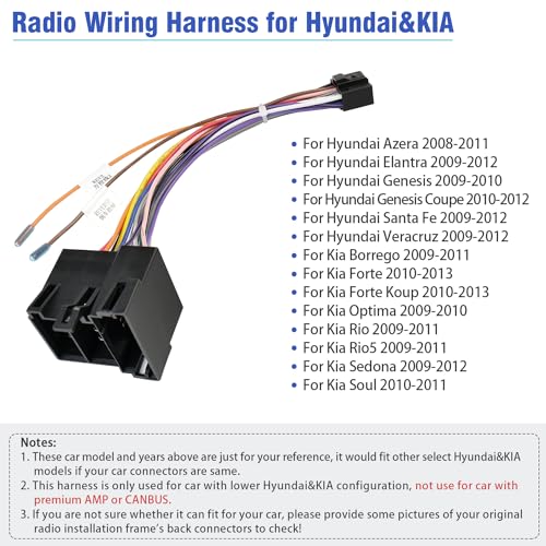 Radio Stereo Wiring Harness Adapter Replacement for Hyundai Kia - style: 16P-36P for Hyundai/Kia 09-12