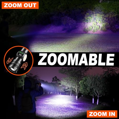 iodoo 4 in 1 Rechargeable 6500K / 395nm UV Flashlight Dimming Stepless