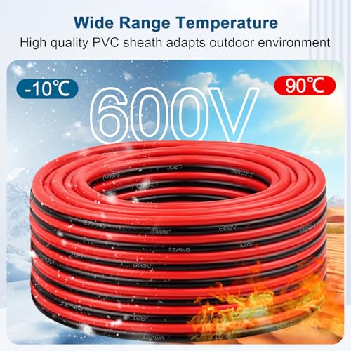 12 Gauge Wire - 12 AWG 2 Conductors Copper Wire Battery Cable Oxygen Free Copper Wire for Solar Panel, Automotive, Trailer, RV and Speaker (12 Gauge 20FT) - size: 20 FT, style: 12 AWG