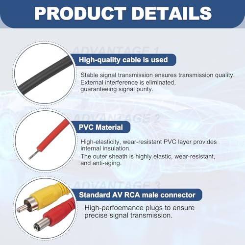 MECCANIXITY RCA DC HD Video AV Extension Cable 65.6FT/20M 2 in 1 - size: 65.6FT/20M