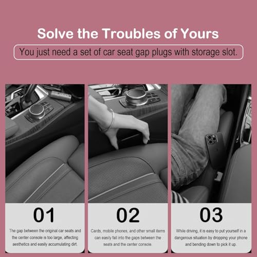 Car Seat Gap Filler 2 Pack, Auto Seat Side Gap Filler Organizer with Storage Slot & Hook, 3 in 1 Carseat Gap Spacer Plug Strip Universal Fit Car SUV Truck Fill The Gap Between Seats & Console, Black - color: Black, Hook
