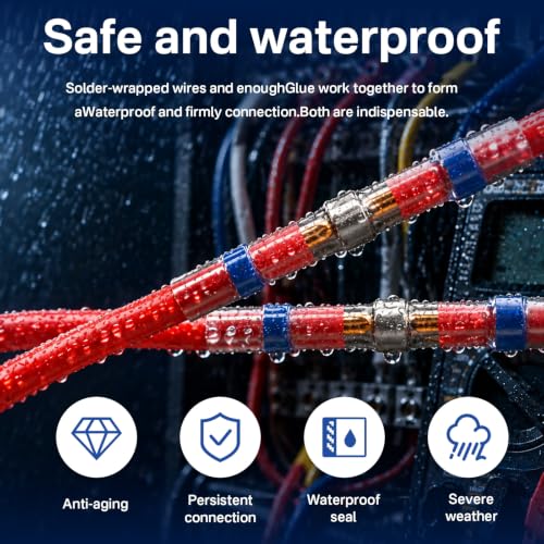 Tinribp 920PCS Solder Seal Wire Connectors, Heat Shrink Waterproof Electrical Connectors Kit, Self Soldering Butt Connectors for Automotive Marine Wiring Repair, 26-10 AWG