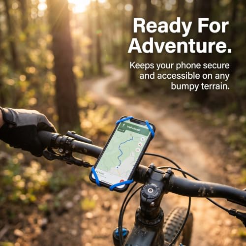Blue Bike & Motorcycle Phone Holder – 360° Rotating Universal Mount for iPhone, Samsung & Smartphones - color: blue