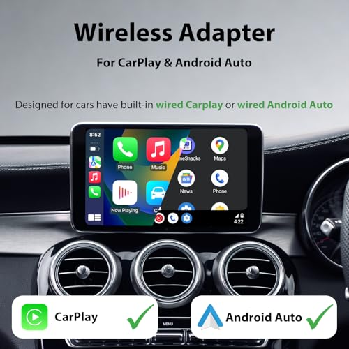 sunweyer Wireless CarPlay Adapter S46 Orange L-Shape Apple Android Auto