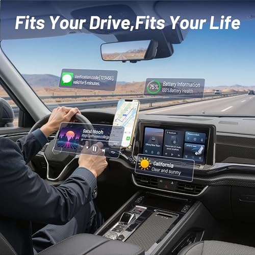 Magnetic Phone Holder for Volkswagen Atlas (2024 2025 2026, 12inch) / VW Altas Cross Sport, 15W Wireless Car Charger for iPhone & Samsung, 360 & Hands Free, with Storage Box, New Car Accessories - size: Volkswagen Atlas | 2024-2026
