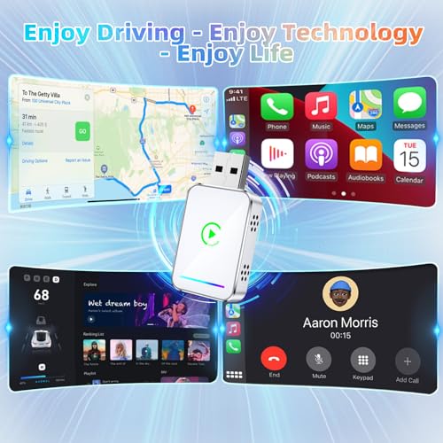 LENVA Wireless CarPlay Adapter, 2025 Upgrade Mini Design for Cars Plug and Play Fast Stable Connection No Delay (Only for iPhone, Not for Android) - color: White