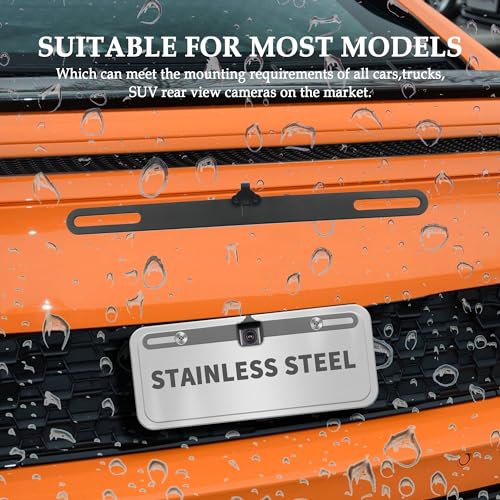Standard License Plate Backup Camera Mounting Plate,Movable Adjustable License Plate Camera Holder Avoid Blocking,Universal Rear Cam Backup Camera Mount for Car SUV Truck