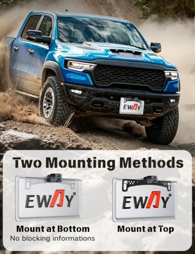EWAY Universal Rear View Camera Bracket for License Plate, Stainless Steel - size: 1-pack