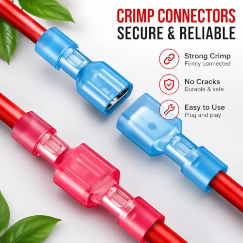 60 Sets Quick Disconnect Spade Terminals, Male Female Wire Crimp - color: 3 styles Terminal 60 SET