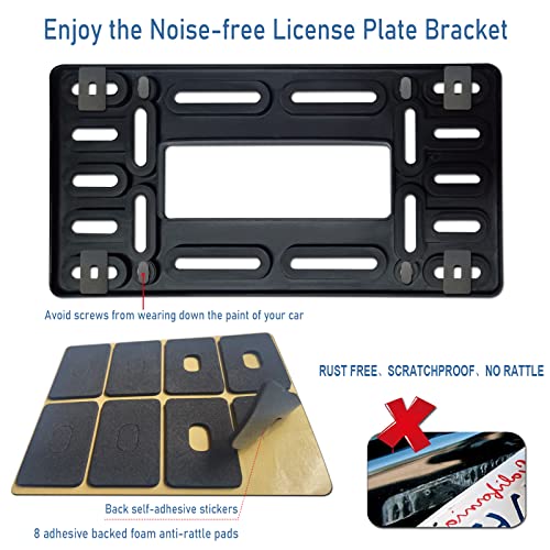 BGGTMO Front License Plate Mounting Kit- License Plate Bracket Holder - color: With Thin Edge Frame
