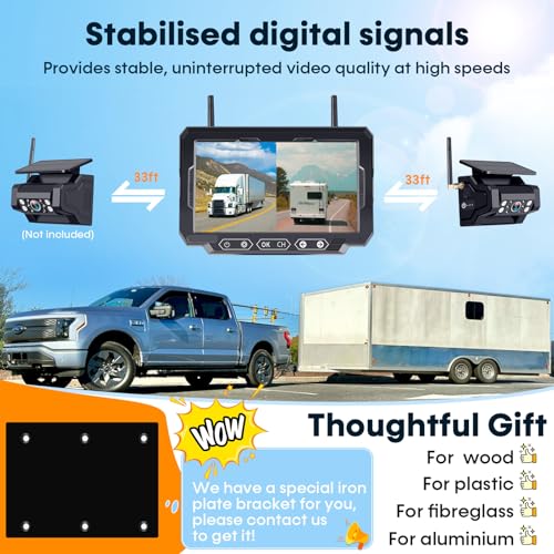 1080P HD Wireless Backup Camera - 1 Minute Magnetic Easy Install No Wiring - size: 7" Backup Camera for Truck