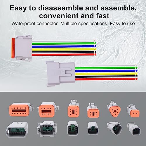Exqutoo 2Pack 8-Pin DT Connector Male and Female Wire Connectors - size: 8-pin/2pack
