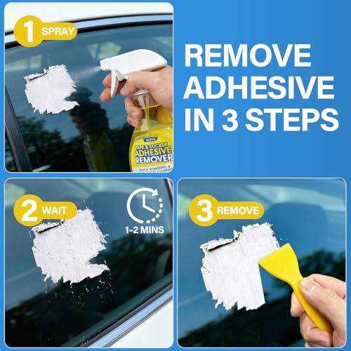 Adhesive Remover Spray, Sticker & Glue Cleaner with Scraper 2 Pack - color: 10.14 Fl Oz (Pack of 2)