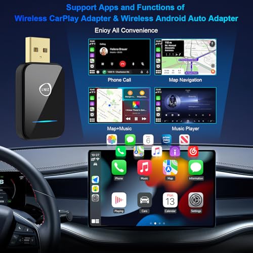 2025 Mini Carplay Wireless Adapter & Android Auto Dongle for iPhone Android,Upgrade Convert Wired to Wireless Car Play Adapter Fit for Factory OEM CarPlay Cars from 2016+,Auto Connect