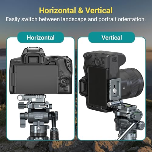 Foldable DSLR Camera L Bracket,Lightweight Camera L Bracket Vertical Horizontal Switching Tripod Quick Release Plate Compatible with Canon Nikon Sony DJI Osmo Ronin Zhiyun Stabilizer Tripod - color: Gray-L Bracket