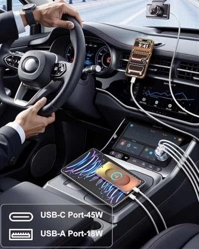 USB C Car Charger, 3 Pack 90W 4-Port Dual 45W Super Fast Car Phone Charger PD/QC 3.0 Fast Charging 12V Cigarette Lighter Adapter Plug for iPhone 17 16e 15 14 Pro Max, Galaxy S26 S25, Android - color: Black