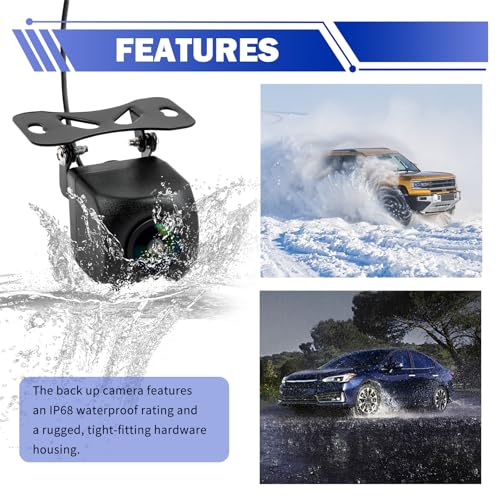 1080P Car Backup Camera IP68 Waterproof,HD AHD/CVBS Back Up Camera for Cars with Adjustable Bracket,170° Wide Angle Reverse Camera Universal Rear View Camera for Cars SUVs
