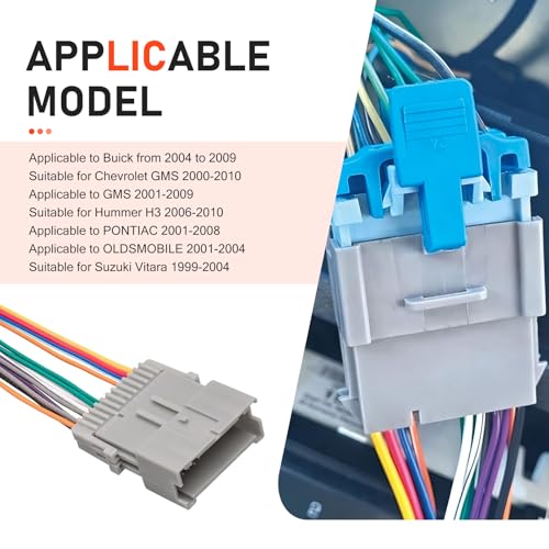 WZP Car Audio Wiring Harness, Radio Adapter Wiring Harness Kit with Antenna Adapter Connector, Compatible with Chevy Hummer Buick Suzuki (Multicolored)